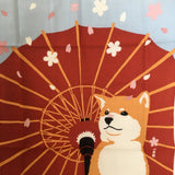 Tenugui, spring, shiba dog fabric, wrapping cloth, Japanese fabric, cotton fabric,  tapestry, kawaii shiba inu,