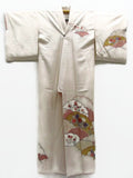 Silk kimono, Authentic Kimono, Vintage flower Kimono, flower pattern kimono, Tsukesage, Silk japanese dress,  Made in Japan