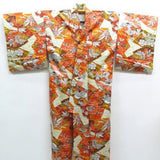 Vintage Kimono, Synthetic fiber Kimono, colorful Komon, Japanese dress, washable kimono, multi color