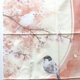 Tenugui, bird and cherry blossom , Japanese fabric, wrapping cloth, Japanese fabric, cotton fabric,  Bunri