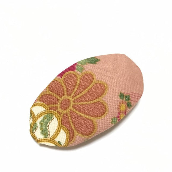 Japanese barrette, japanese pink flower, Hair barrette, Floral barrette