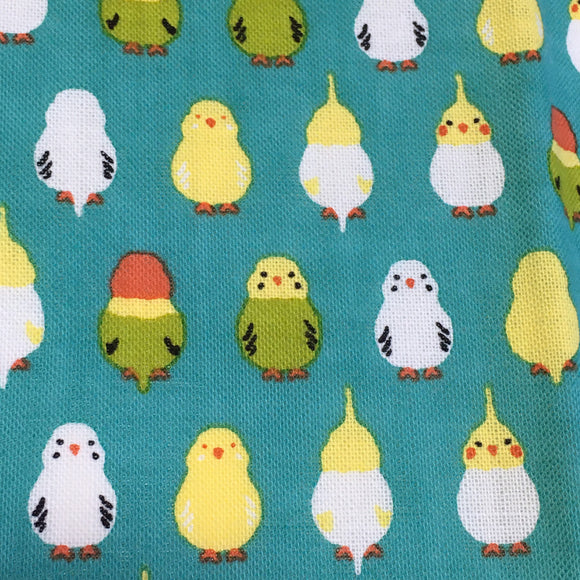 Parakeet Tenugui, Japanese hand towel, Japanese Hand Dyed cotton fabric, tapestry, bird lover, parody
