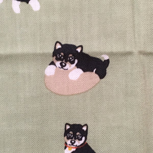 Black Shiba inu, Tenugui, Japanese hand towel, shiba dog, Japanese dog pattern, Hand Dyed cotton fabric, tapestry, dog lover, puppy