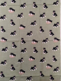 Black Shiba inu, Tenugui, Japanese hand towel, shiba dog, Japanese dog pattern, Hand Dyed cotton fabric, tapestry, dog lover, puppy