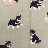 Black Shiba inu, Tenugui, Japanese hand towel, shiba dog, Japanese dog pattern, Hand Dyed cotton fabric, tapestry, dog lover, puppy