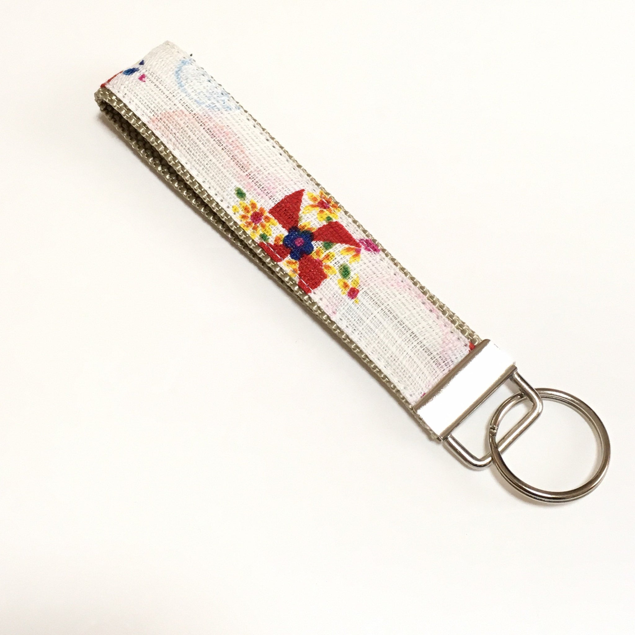Set of 5 Wristlet Key Fob, flower, Fabric Key Chain, Japanese kimono p –  SmithJack Japan