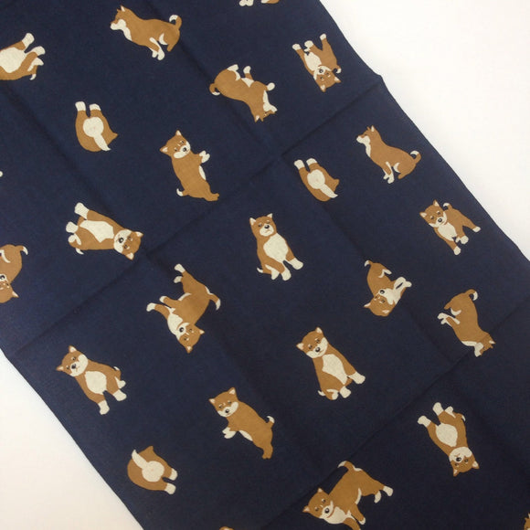 Shiba inu, Tenugui, Japanese hand towel, shiba dog, Japanese dog pattern, Hand Dyed cotton fabric, tapestry, dog lover,