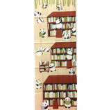 Panda Tenugui, Japanese hand towel, panda library, cotton fabric, tapestry, gift ideas, animal gift, Japanese fabric, gift for librarian