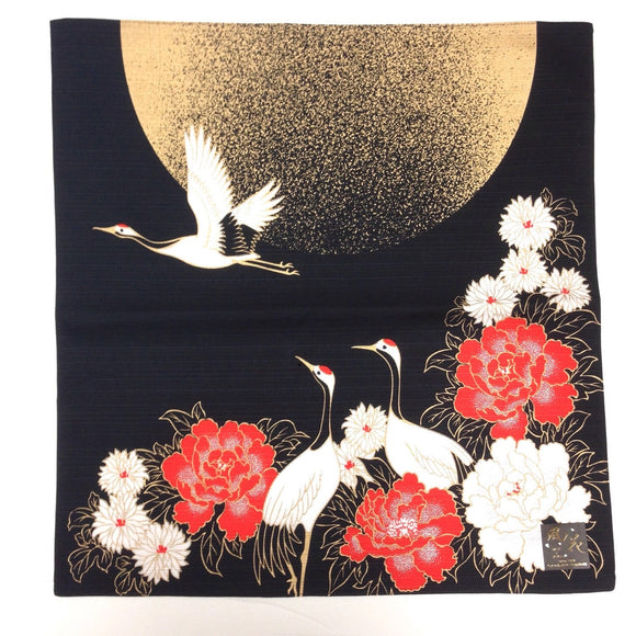 Crane Furoshiki, 50cm x50cm,  Japanese wrapping cloth, fabric for sewing
